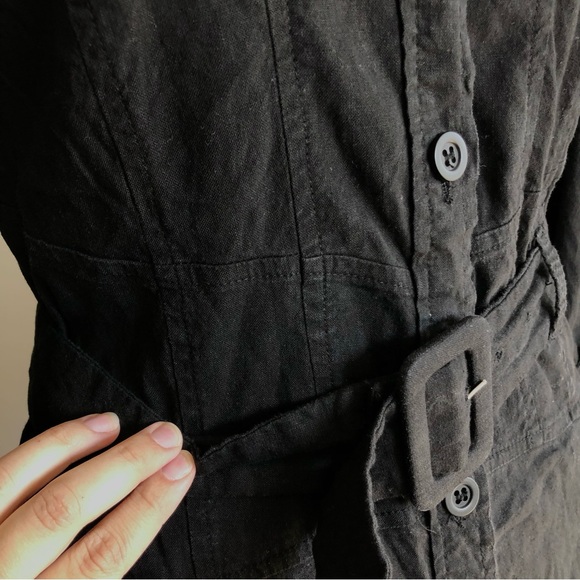 Stills Black Linen Safari Style Dress - Picture 16 of 16